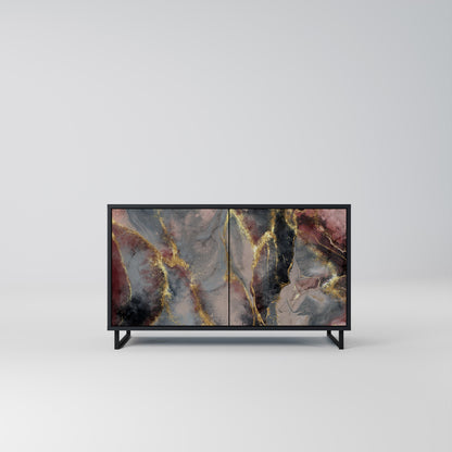 Credenza a 2 ante GOLDEN TIDES in finitura nera