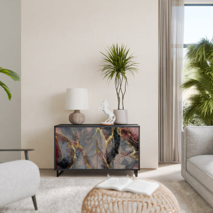 Credenza a 2 ante GOLDEN TIDES in finitura nera