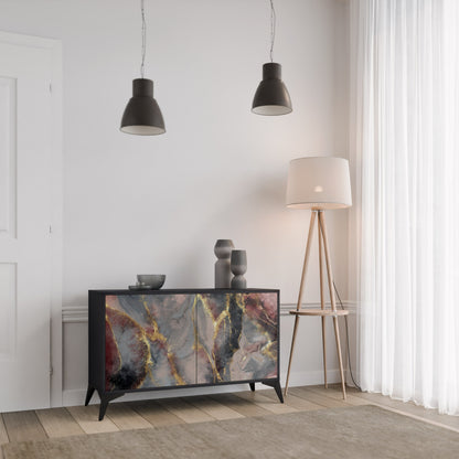Credenza a 2 ante GOLDEN TIDES in finitura nera