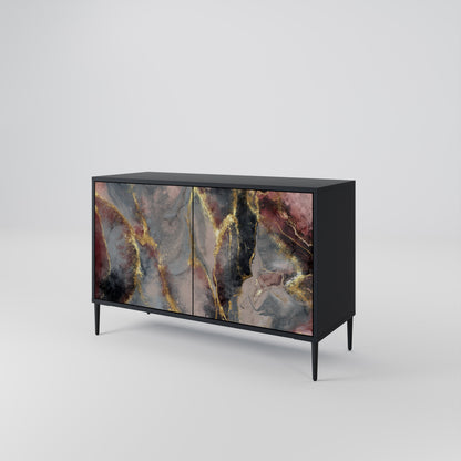 Credenza a 2 ante GOLDEN TIDES in finitura nera