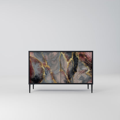 Credenza a 2 ante GOLDEN TIDES in finitura nera