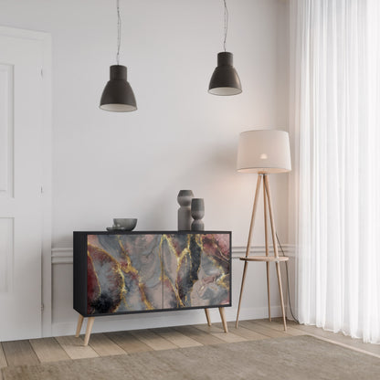 Credenza a 2 ante GOLDEN TIDES in finitura nera