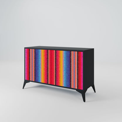 Credenza ETHNIC MEXICAN a 2 ante in finitura nera