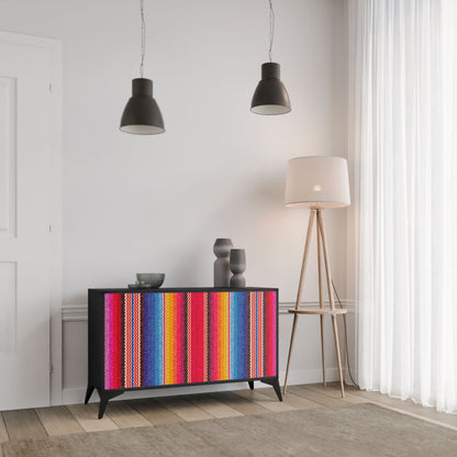 Credenza ETHNIC MEXICAN a 2 ante in finitura nera