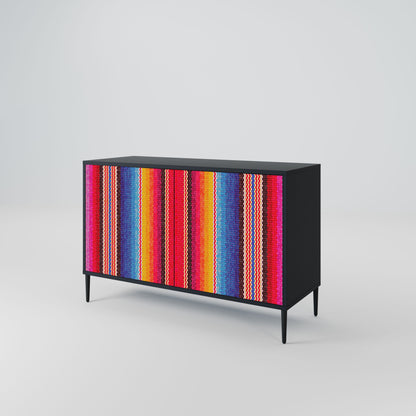 Credenza ETHNIC MEXICAN a 2 ante in finitura nera