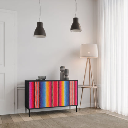 Credenza ETHNIC MEXICAN a 2 ante in finitura nera