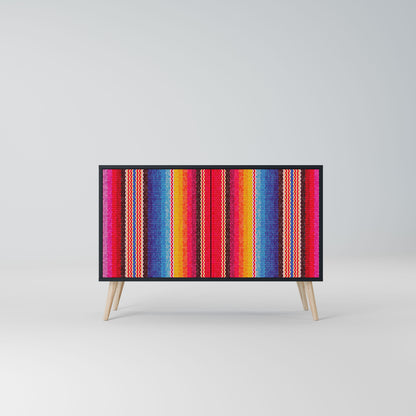 Credenza ETHNIC MEXICAN a 2 ante in finitura nera