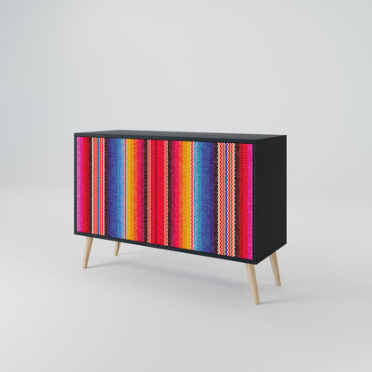 Credenza ETHNIC MEXICAN a 2 ante in finitura nera