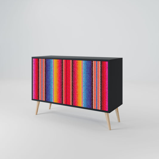 Credenza ETHNIC MEXICAN a 2 ante in finitura nera