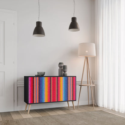 Credenza ETHNIC MEXICAN a 2 ante in finitura nera
