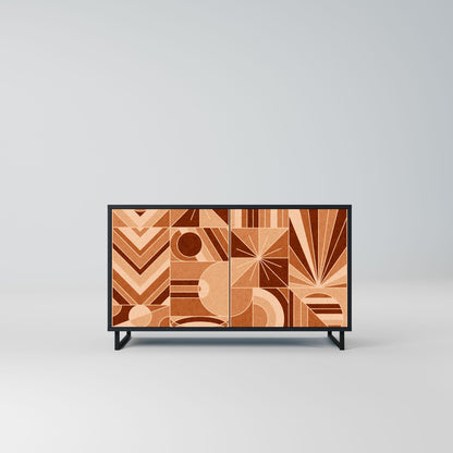 Credenza PRISM MOSAIC a 2 ante in finitura nera