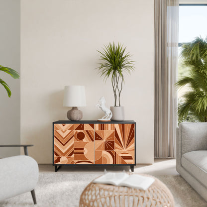 Credenza PRISM MOSAIC a 2 ante in finitura nera