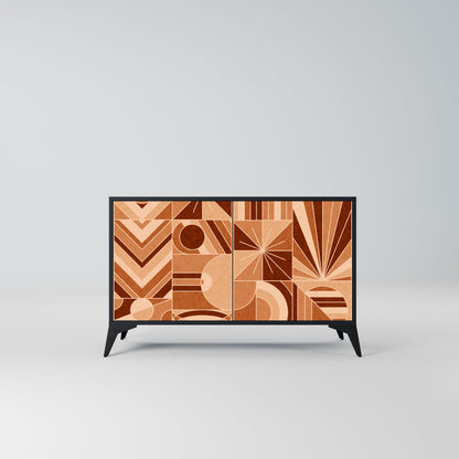 Credenza PRISM MOSAIC a 2 ante in finitura nera