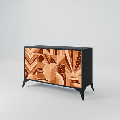 Credenza PRISM MOSAIC a 2 ante in finitura nera
