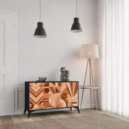 Credenza PRISM MOSAIC a 2 ante in finitura nera