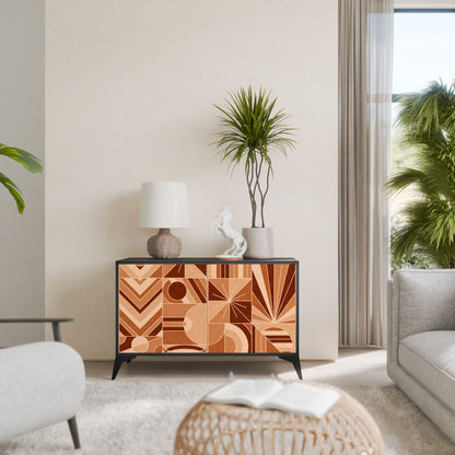 Credenza PRISM MOSAIC a 2 ante in finitura nera