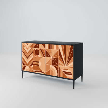 Credenza PRISM MOSAIC a 2 ante in finitura nera