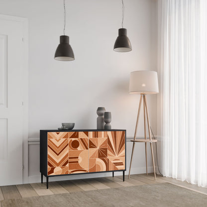 Credenza PRISM MOSAIC a 2 ante in finitura nera