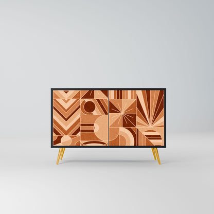 Credenza PRISM MOSAIC a 2 ante in finitura nera