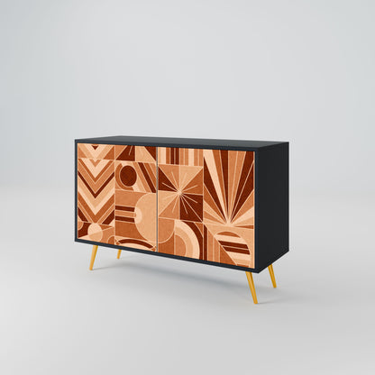 Credenza PRISM MOSAIC a 2 ante in finitura nera