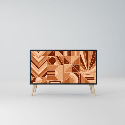 Credenza PRISM MOSAIC a 2 ante in finitura nera