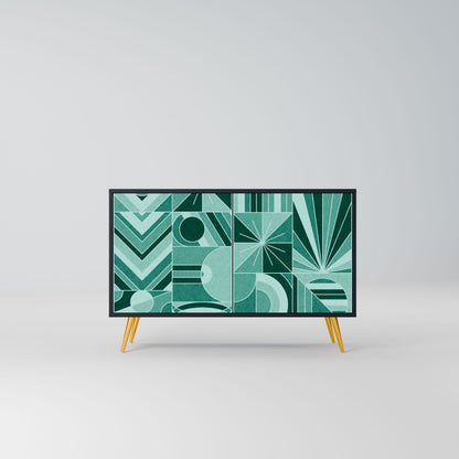 Credenza a 2 ante HARMONIC GRID in finitura nera