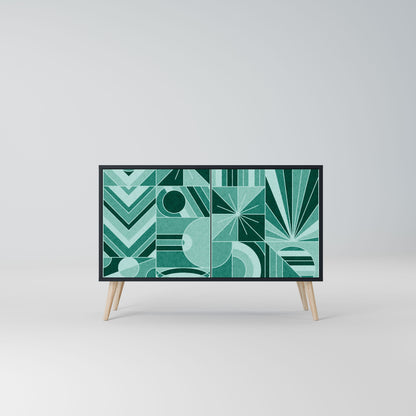Credenza a 2 ante HARMONIC GRID in finitura nera