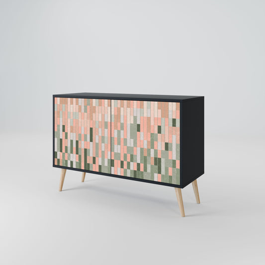 BUILDING THE FUTURE Credenza a 2 ante in finitura nera