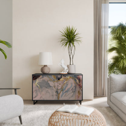 Credenza a 2 ante GILDED SWIRLS in finitura nera