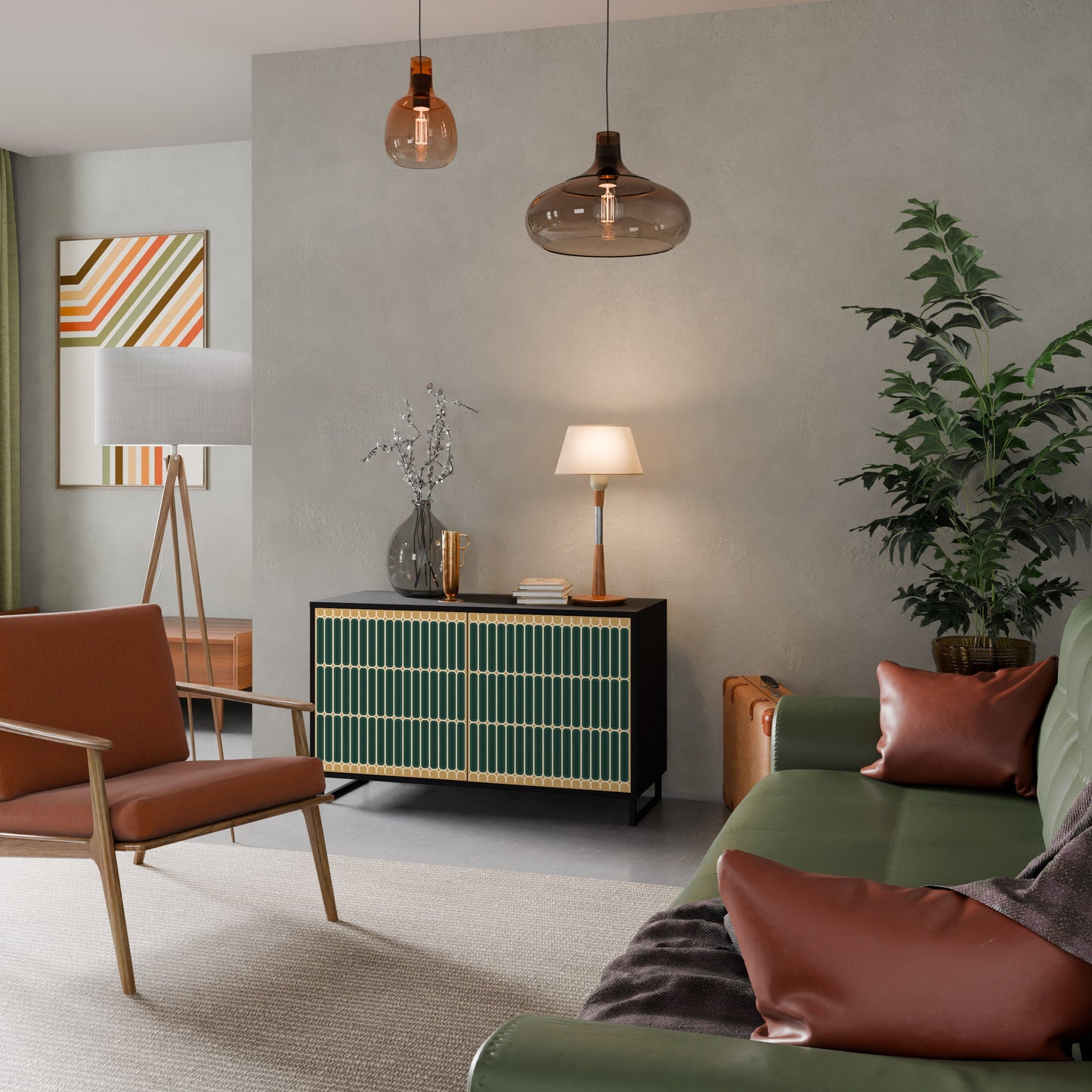 Credenza ILUSION GATE a 2 ante in finitura nera