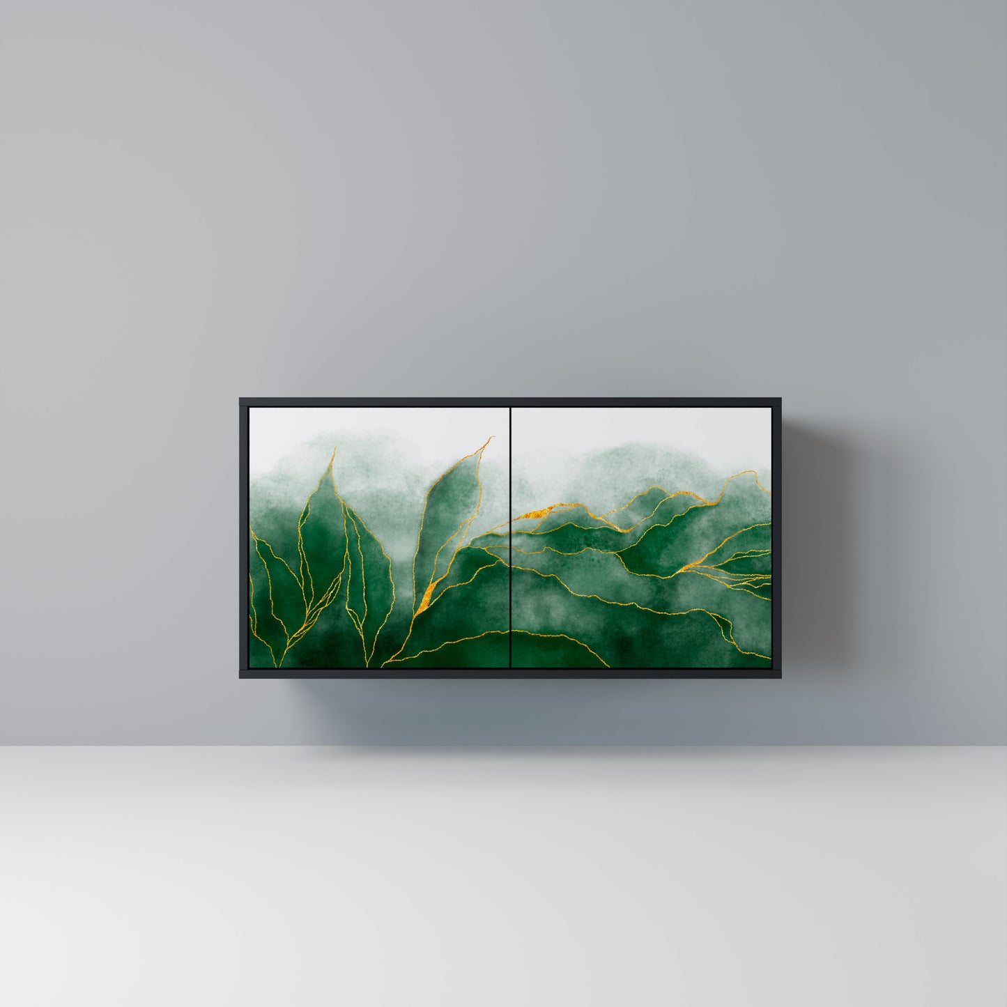 EXPENSIVE NATURE Madia a 2 Ante in Finitura Nera