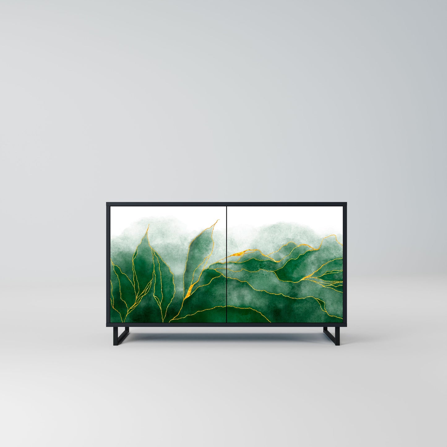 Credenza EXPENSIVE NATURE a 2 ante in finitura nera