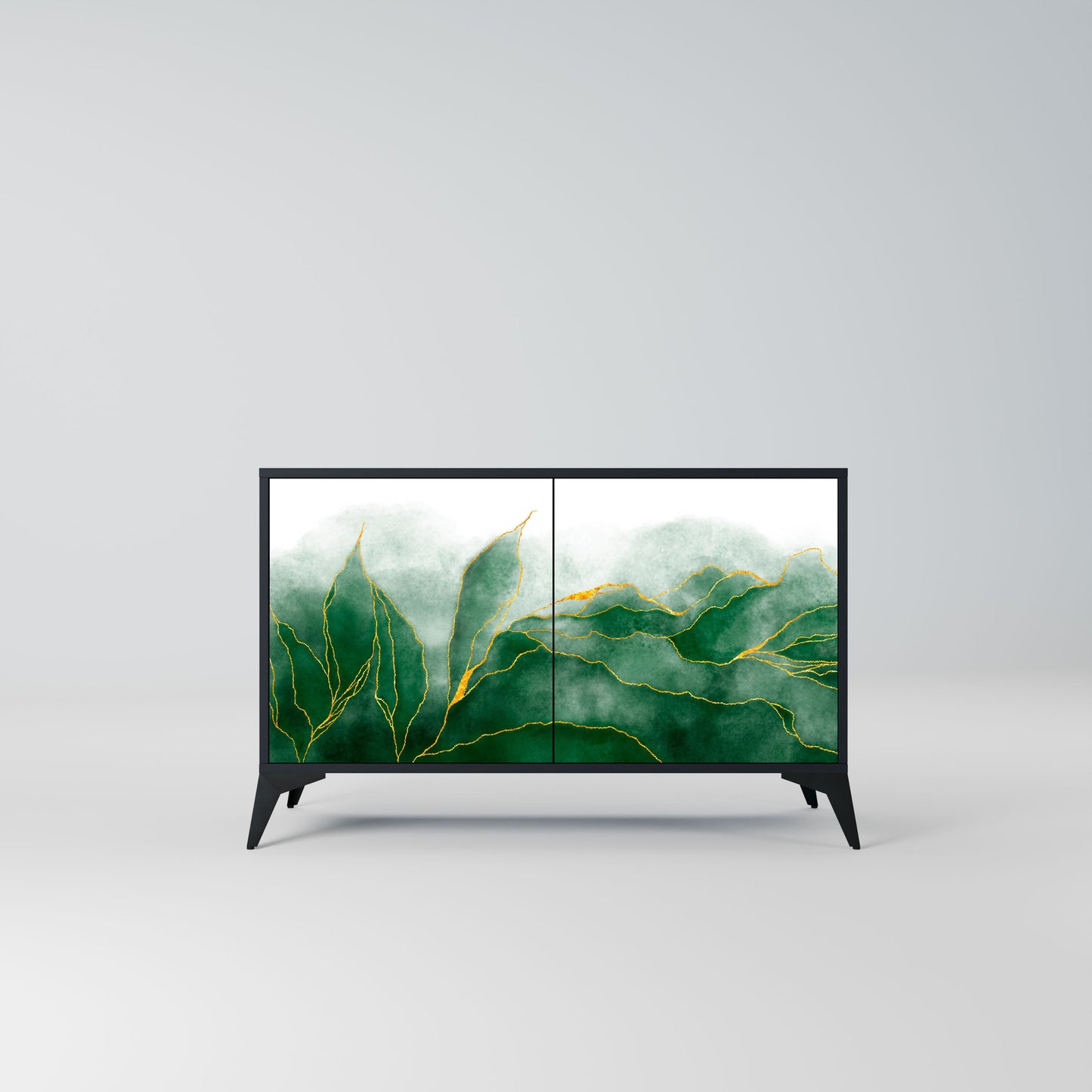 Credenza EXPENSIVE NATURE a 2 ante in finitura nera