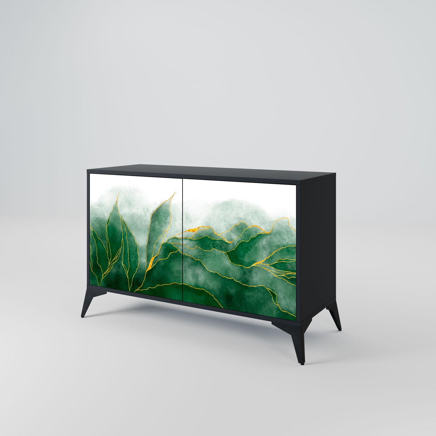 Credenza EXPENSIVE NATURE a 2 ante in finitura nera