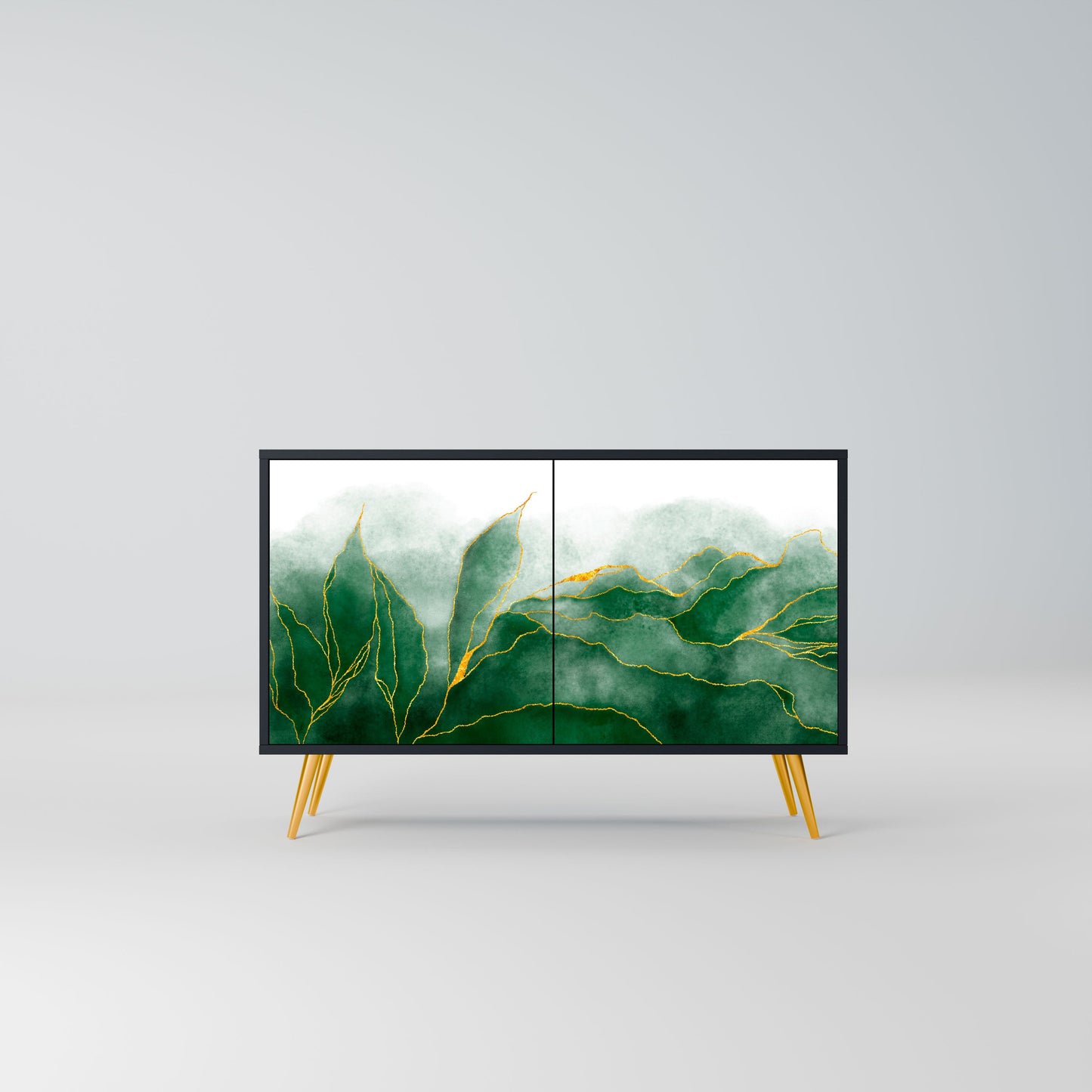 Credenza EXPENSIVE NATURE a 2 ante in finitura nera