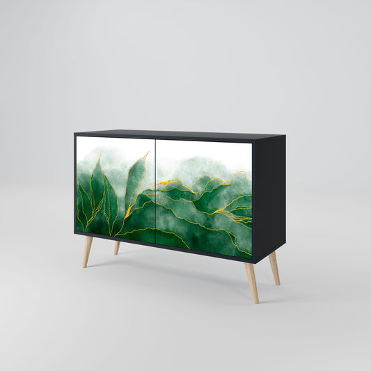 Credenza EXPENSIVE NATURE a 2 ante in finitura nera