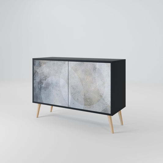 Credenza MUTED ARC a 2 ante con finitura nera