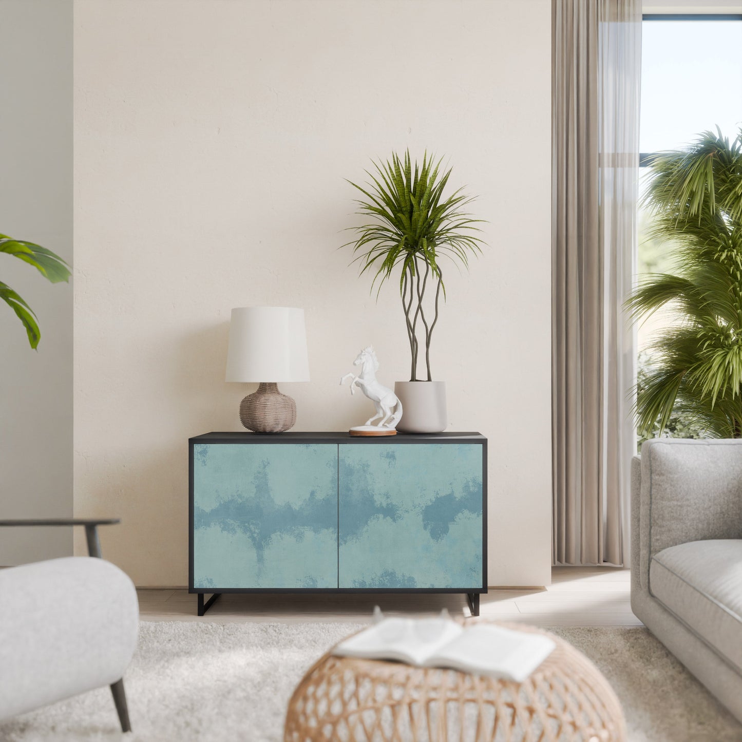 Credenza a 2 ante SKY WASH in finitura nera