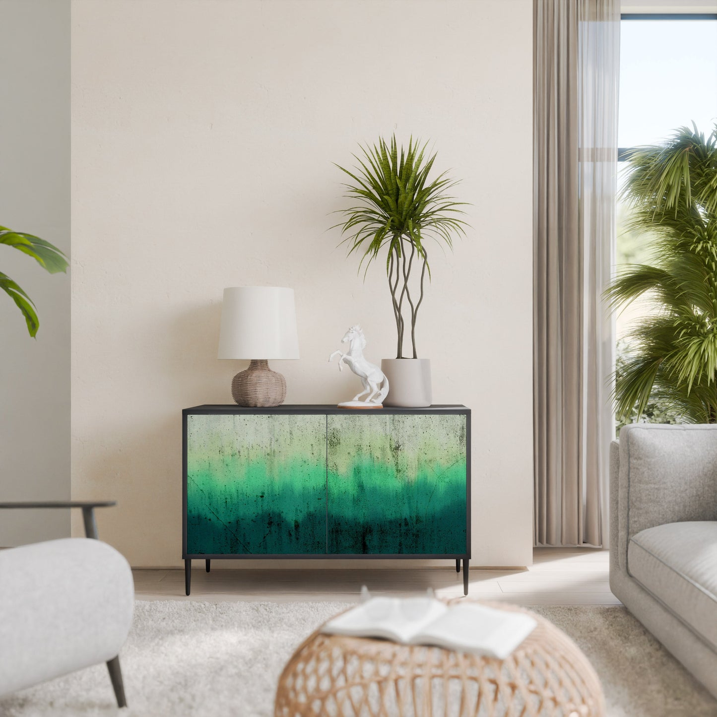 Credenza a 2 ante NORTHERN LIGHTS in finitura nera