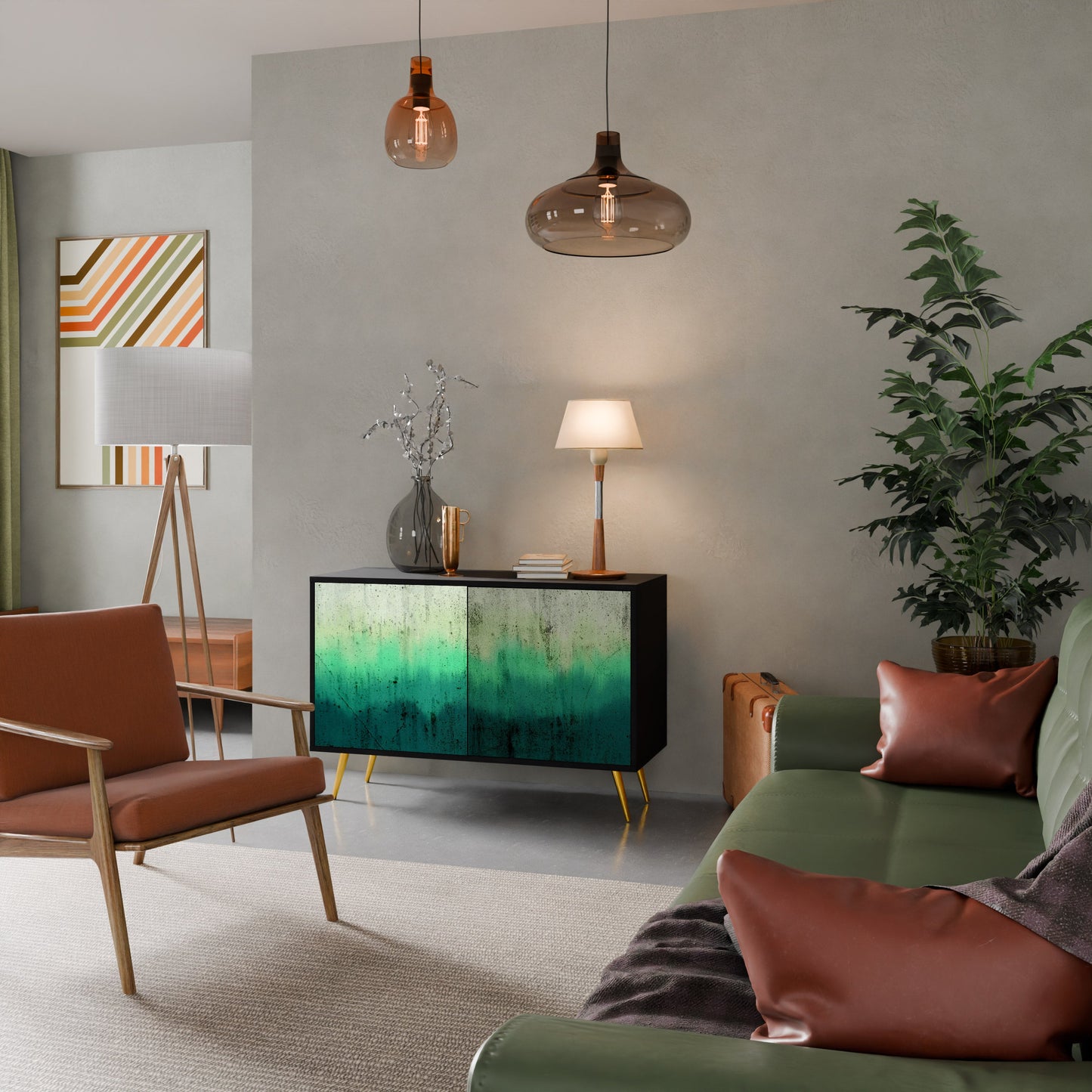 Credenza a 2 ante NORTHERN LIGHTS in finitura nera