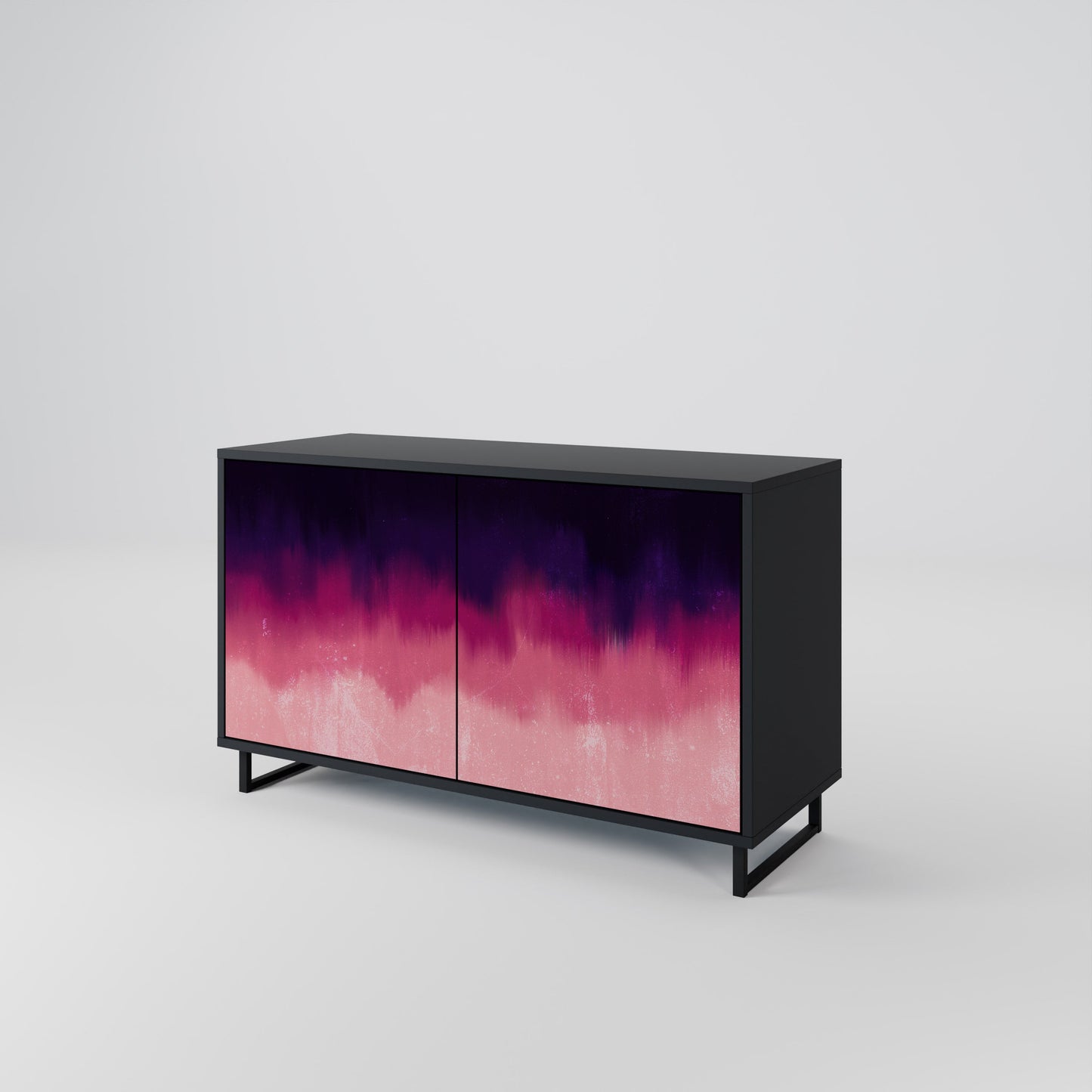 Credenza AURORA BOREALIS a 2 ante in finitura nera
