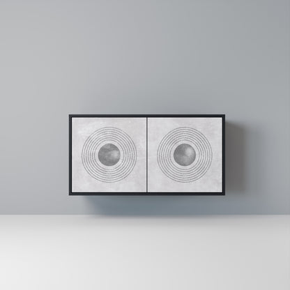 SOLID CIRCLES Madia a 2 Ante in Finitura Nera