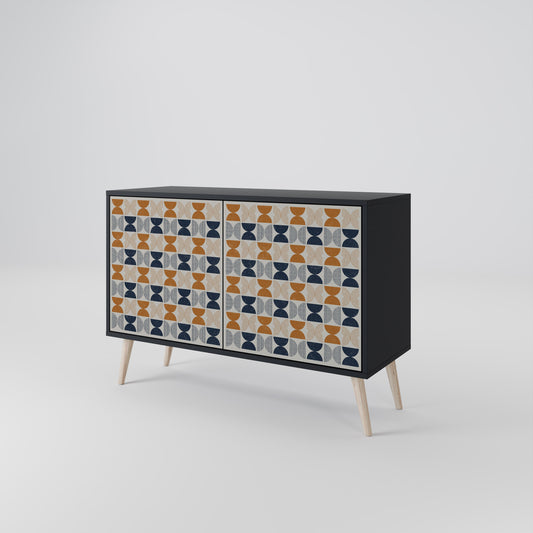 Credenza a 2 ante REFLECTION RANGE in finitura nera