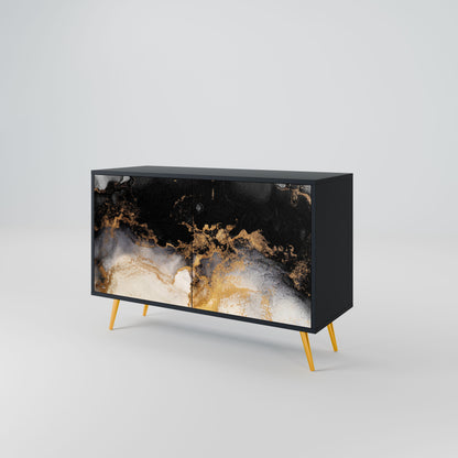 MARBLE OF TOMMORROW 2-Door Sideboard in Black Finish