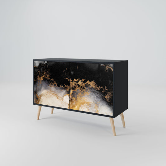 Credenza a 2 ante MARBLE OF TOMMORROW in finitura nera