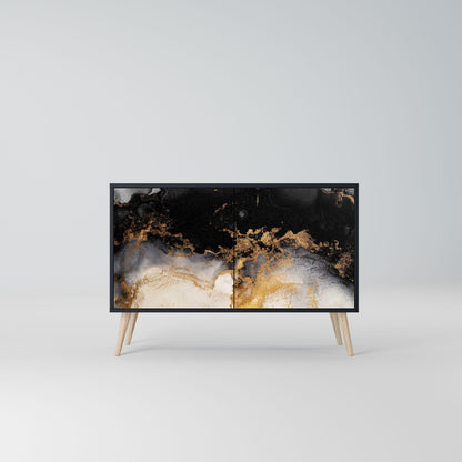 MARBLE OF TOMMORROW 2-Door Sideboard in Black Finish