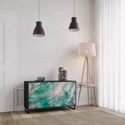 Credenza a 2 ante ABSTRACT ALCHEMY in finitura nera