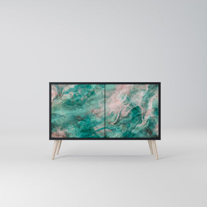 Credenza a 2 ante ABSTRACT ALCHEMY in finitura nera