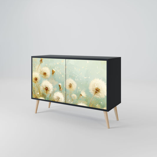Credenza a 2 ante DREAMY MEADOW in finitura nera