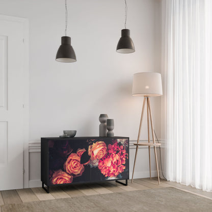 Credenza NEVERENDING BLOOM a 2 ante in finitura nera